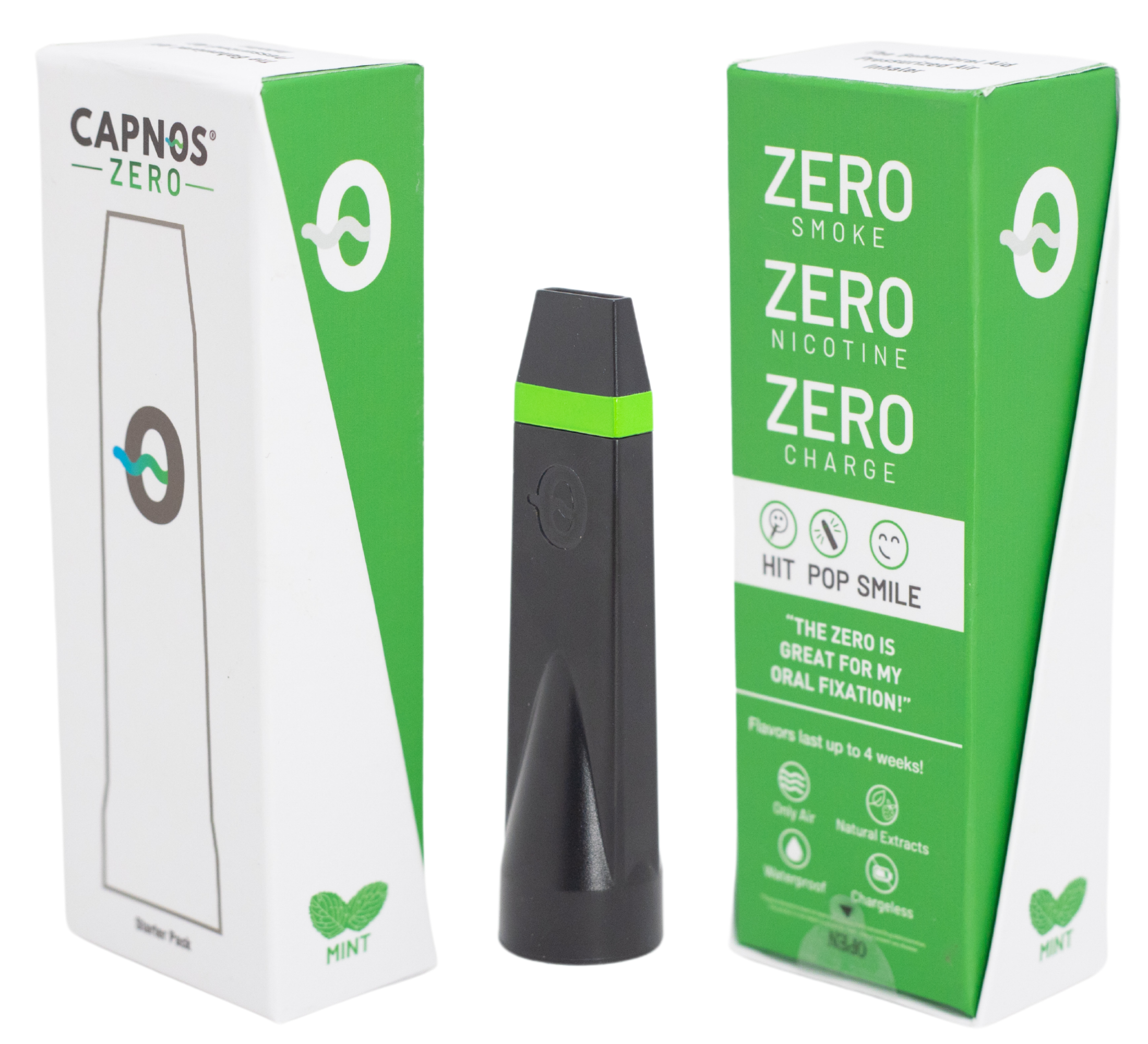 The CAPNOS ZERO and all you need to begin your journey to quitting vaping. 